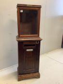 An early 20th century Hall Accessories Ltd., mahogany telephone/internal posting box, width 49cm,