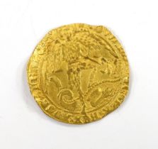 British hammered coinage, Edward IV gold Angel (S2091), mm. heraldic cinquefoil, London 1480-83, 5.