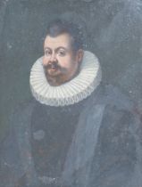 19th century Continental School, oil on copper, Portrait of a gentleman wearing a ruff, various