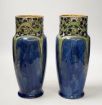 A pair of Royal Doulton Frances E. Pope vases, 25cm