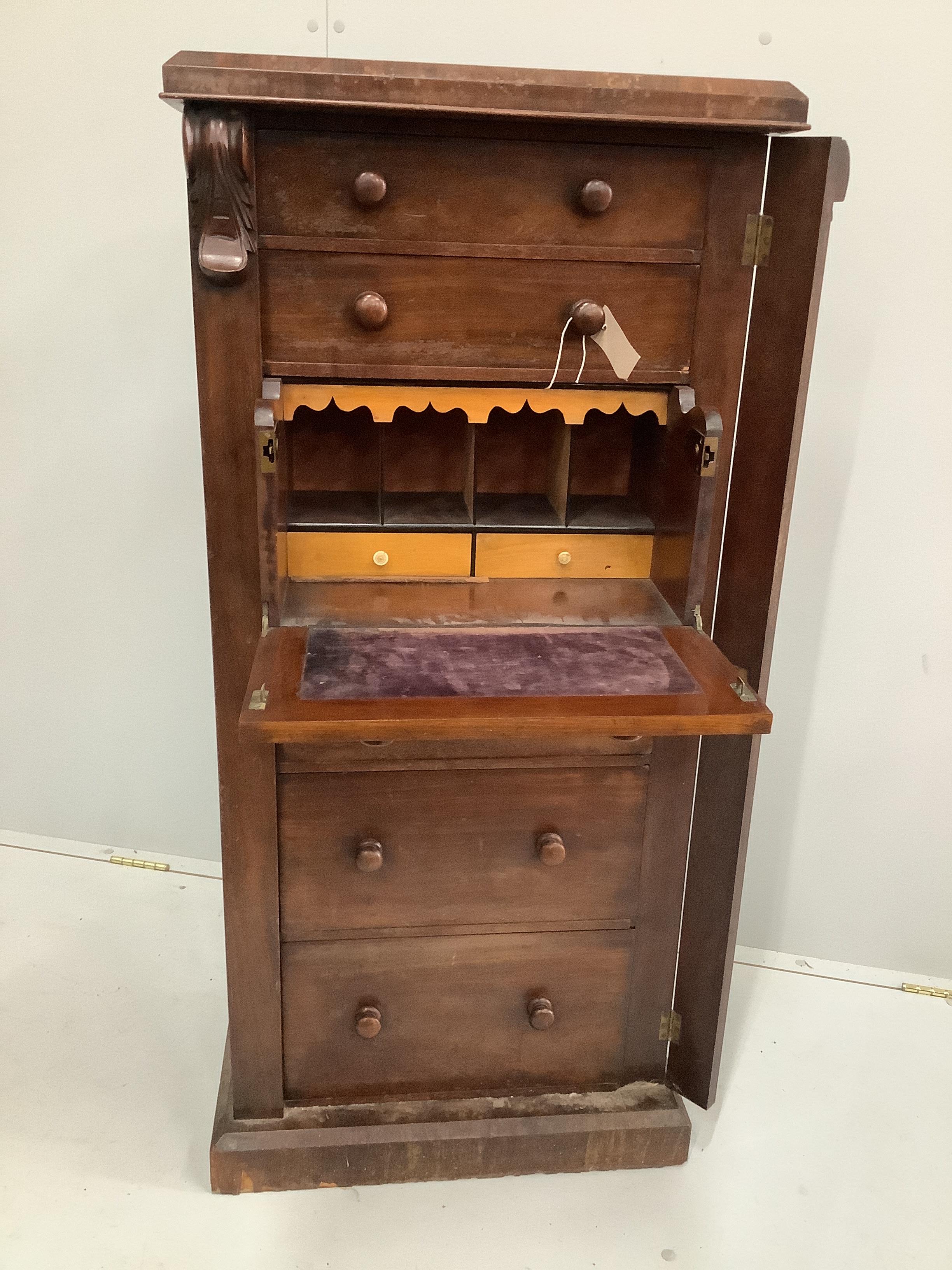 A Victorian mahogany Wellington chest, width 56cm, depth 41cm, height 124cm - Image 2 of 2
