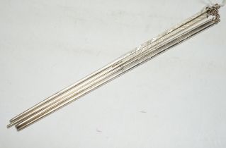 Two pairs of Chinese sterling chopsticks, approx. 23cm.