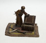 An Austrian cold painted bronze of a Turkish weapons trader, probably Bergman, 9cm high