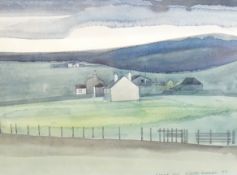 Nicholas Barnham (1939-2021), watercolour, 'Crofts at Norwick, Shetland', signed and dated 1977,
