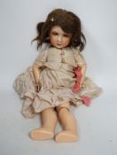 A Jumeau Unis bisque doll, mould 306, Princess Elizabeth, 1938