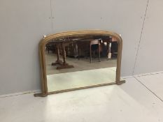 A Victorian overmantel mirror, width 128cm, height 78cm
