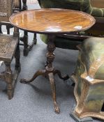 * * A George III style mahogany circular tripod tea table, diameter 54cm, height 63cm Please note