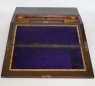 A Victorian mother of pearl inlaid writing slope, 35.5cm wide