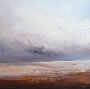 Claire Wiltsher (b.1962), contemporary oil on canvas, Coastal landscape, 59 x 59cm