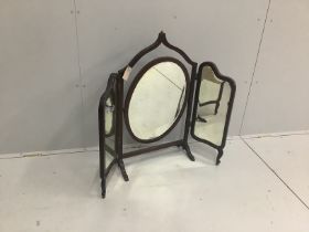 An Edwardian triple folding dressing table mirror