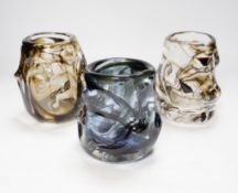 Three Whitefriars ‘Knobbly’ vases, 13cm