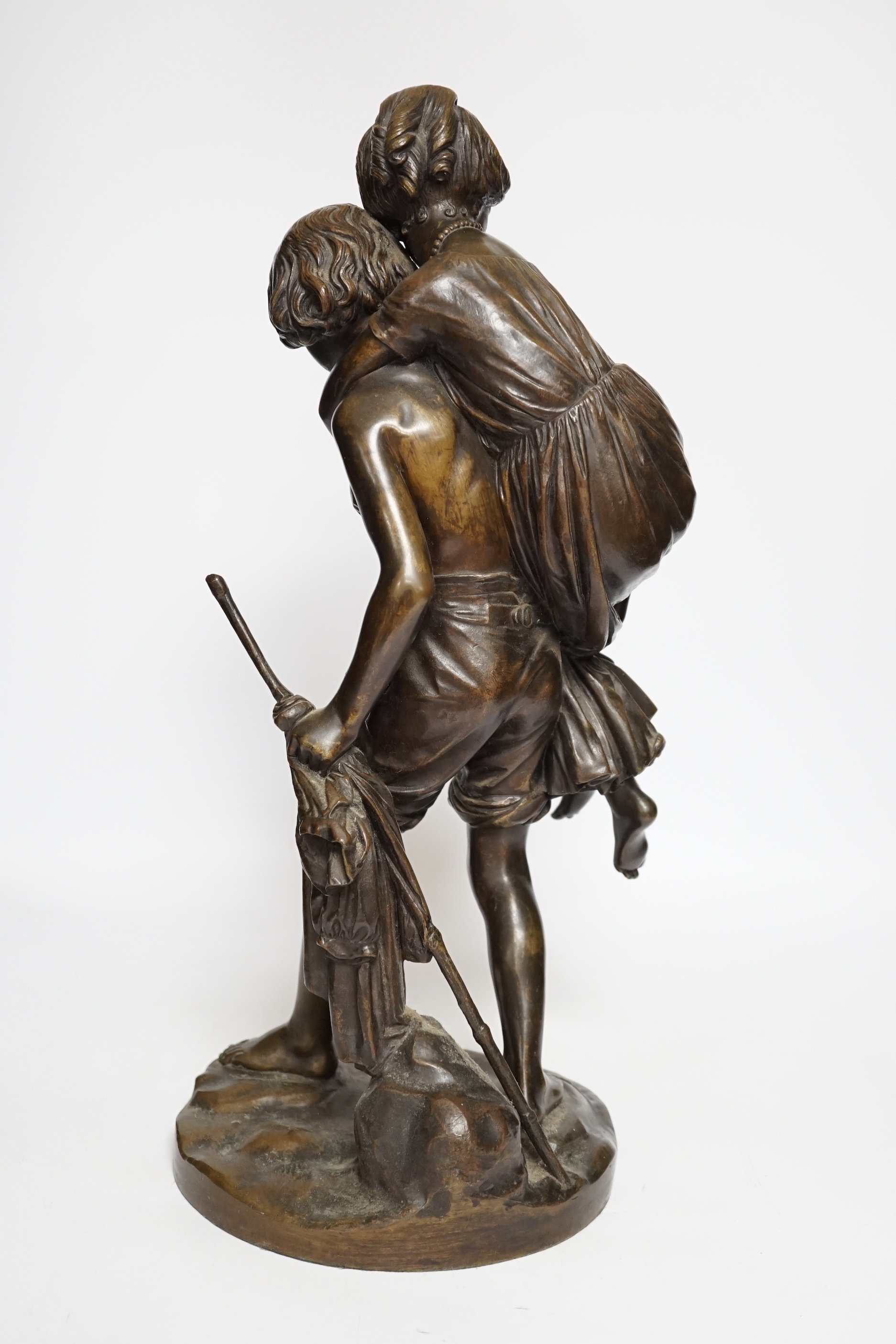 Charles Cumberworth (1811-1852), a bronze figure group, 47cm - Image 3 of 5