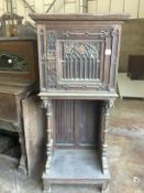 A French Gothic Revival side cabinet, width 67cm, depth 51cm, height 146cm