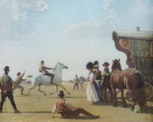 Alfred James Munnings (1878-1959) colour print, 'Gypsy Life', signed in pencil, with embossed