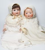 A Dream Baby AM351, 58cm, good condition and a Melitta Baby bisque head doll, 60cm, good condition