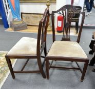 * * A set of six Hepplewhite style mahogany dining chairs, all singles Please note this lot attracts