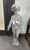 * * A lead model of a putti playing pipes, height 81cms Please note this lot attracts an