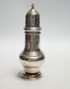 * * A George V silver sugar caster, S. Blanckensee & Son Ltd, Birmingham, 1921, 16.2cm, 3.2oz.