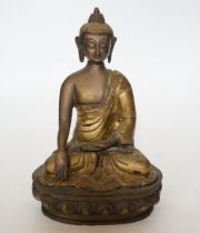A South East Asian bronze Buddha, 22cm