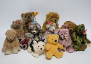 Thirty eight miniature artist bears and others