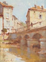 ** ** Matthew Alexander (b.1953-), oil on board, ‘’Brantome, Dordogne, France’’, signed, 19 x