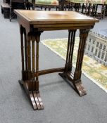 * * A nest of three Edwardian rectangular mahogany tea tables, on spindle turned legs, width 48cm,