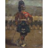 Victorian School, oil on unstretched canvas, Portrait of a Sergeant, Argyll and Sutherland