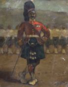 Victorian School, oil on unstretched canvas, Portrait of a Sergeant, Argyll and Sutherland