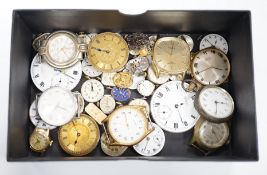 Assorted wrist wand pocket watch movements including Waltham and Rotary and a Swiss 935 standard fob