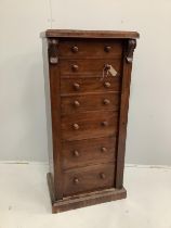 A Victorian mahogany Wellington chest, width 56cm, depth 41cm, height 124cm