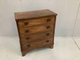 A small George III style mahogany four drawer chest, width 66cm, depth 36cm, height 75cm
