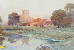 * * Alfred Fontville de Breanski Jn (1877-1957), watercolour, ‘’Burnham Thorpe Village, Norfolk -