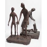 Two novelty mixed media figural statues, tallest 49cm high