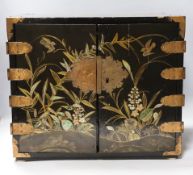 A 19th century Japanese lacquer table cabinet, 44cm wide