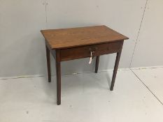 A George III oak side table, width 78cm, depth 46cm, height 69cm