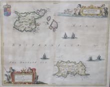 * * Willem Jansz Blaeu (1571-1638) CHANNEL ISLANDS - 17th century hand-coloured engraved map - ‘’