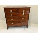 A Regency mahogany chest of five drawers, width 106cm, depth 53cm, height 104cm