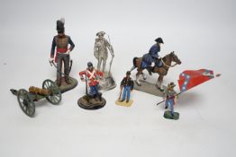 A collection of white metal soldiers, many hand painted and produced by Ken Kearsley, modelled on