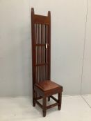 A mahogany high back side chair, height 183cm