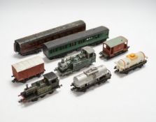 A collection of 00 gauge model, railway, most items, kit built, including two locomotives; a