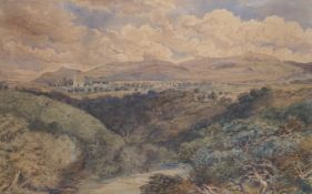 David Cox Jr. (1809-1885), watercolour, River landscape, signed and dated 1877, 30 x 48cm