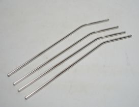 Four modern silver Krug Champagne straws, with original covers, 26.5cm.