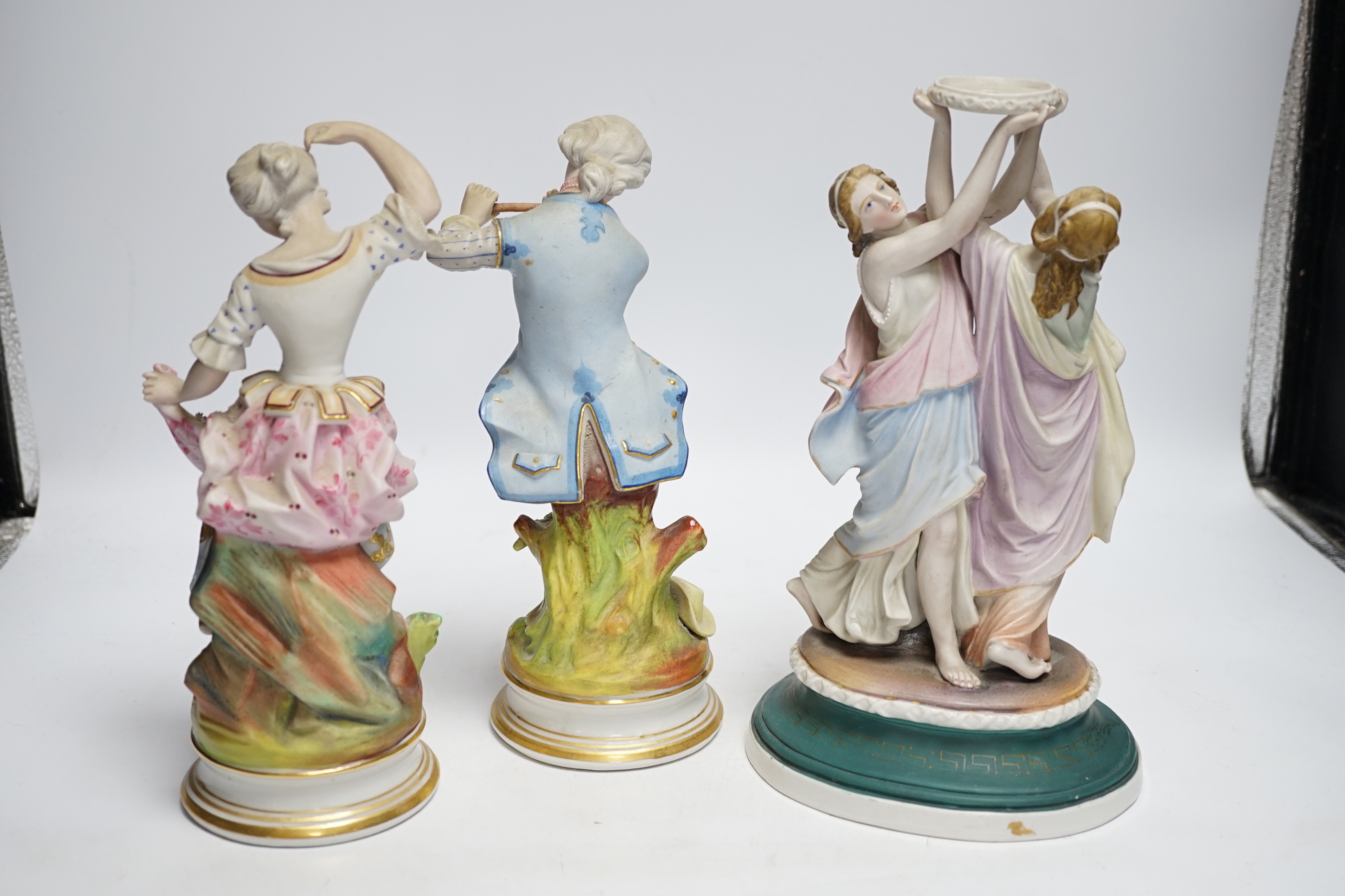 Three French coloured bisque figures, tallest 27cm - Image 5 of 5