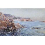 S. N. Kerling, impasto oil on canvas, Coastal landscape, signed and indistinctly dated, 34 x 54cm