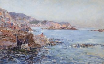 S. N. Kerling, impasto oil on canvas, Coastal landscape, signed and indistinctly dated, 34 x 54cm