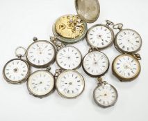 A large quantity of assorted wrist and pocket watch parts and movements, together with assorted
