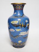 A Chinese cloisonné ‘qilin and bats’ enamel vase, 31cm