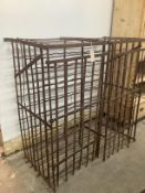 A French wrought iron wine bottle cage, width 101cm, depth 58cm, height 106cm