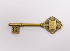 A cased gilt presentation key for the Guard Bridge Memorial Institute 1914 to 1919, presented by the