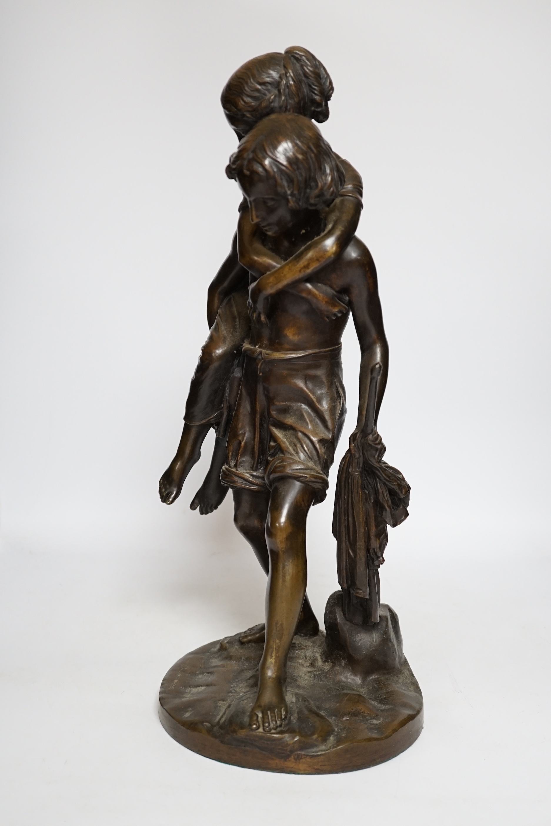 Charles Cumberworth (1811-1852), a bronze figure group, 47cm - Image 2 of 5